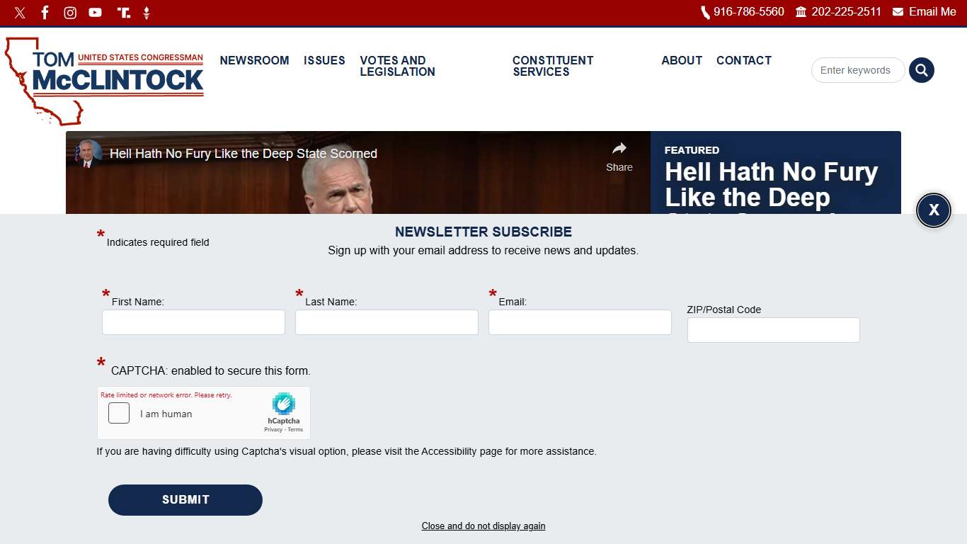 Congressman Tom Mcclintock | Representing the 5th District of California