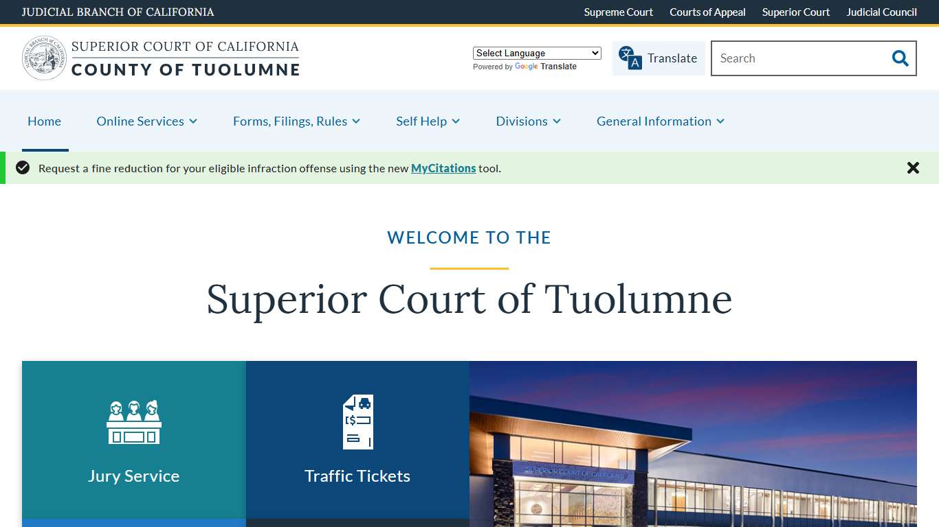 Home | Superior Court of California | County of Tuolumne
